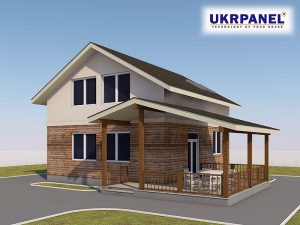 Двоповерховий будинок з сіп панелей. Проект SIP ДІМ #82 UKRPANEL