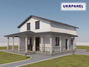 Двоповерховий будинок з сіп панелей. Проект SIP ДІМ #81 UKRPANEL
