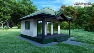 Одноповерховий будинок з сіп панелей. Проект "Green" UKRPANEL