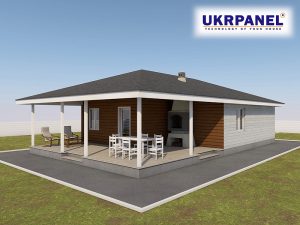 Одноповерховий будинок з сіп панелей. Проект SIP ДІМ #89 UKRPANEL