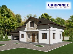 ᐉ Будинок з сіп панелей. Осокорки. Проект СІП БУДИНОК # 91 UKRPANEL