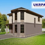 Двоповерховий будинок з сіп панелей. Проект SIP ДІМ #90 UKRPANEL